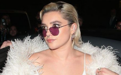 Florence Pugh's Dazzling Lace and Feather Look at the 2024 BAFTAs Afterparty